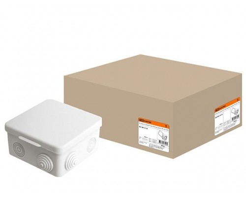 Коробка распред.с крышкой 100х100х55мм IP54, 8вх. TDM (пылебрызгозащищенная)