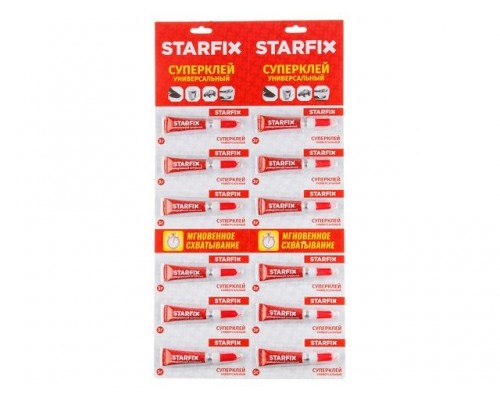 Суперклей универсальный STARFIX, (12шт. х 3гр.)