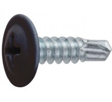 Саморез 4.2х16 мм с прессшайбой, цинк, со сверлом, RAL 8017 (500 шт в карт. уп.) STARFIX ( цвет шоколадно-коричневый)