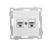 Розетка компьютерная 2xRJ45 (Cat5e) белая, ELITRA, MUTLUSAN