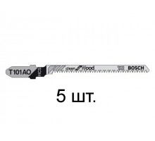 Пилка лобз. по дереву T101AO (5 шт.) BOSCH (пропил криволинейный, тонкий, аккуратный и чистый рез)