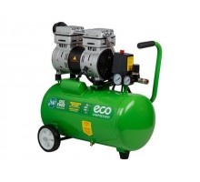 Компрессор ECO AE-25-OF1 безмасляный (140 л/мин, 8 атм, коаксиальный, безмасляный, ресив. 24 л, 220 В, 0,8 кВт)