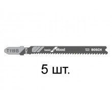 Пилка лобз. по дереву T119B (5 шт.) BOSCH (пропил прямой, тонкий, для базовых работ)