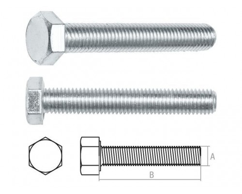 Болт М10х30 мм шестигр., цинк, кл.пр. 8.8, DIN 933 (20 кг) STARFIX