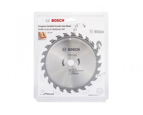 Диск пильный 190х20 мм 24 зуб. по дереву ECO WOOD BOSCH ( твердоспл. зуб)