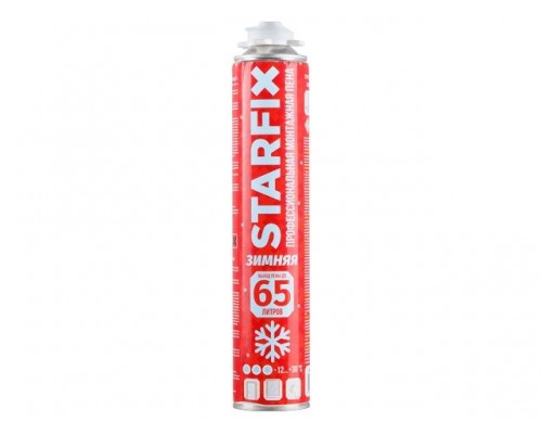 Пена монтажная профессиональная зимняя STARFIX Gunfoam Winter 65 (850 мл) (Выход пены до 65 литров   Температура применения: от -12 °С до +30 °С Можно