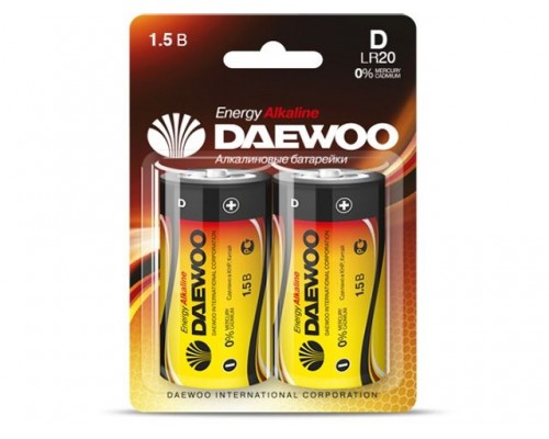 Батарейка D LR20 1,5V alkaline BL-2шт DAEWOO ENERGY
