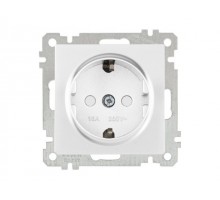 Розетка 1-ая (скрытая, с/з, шторки) белая, ELITRA, MUTLUSAN (16 A, 250 V, IP 20)