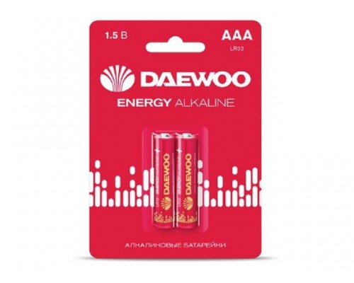 Батарейка AAA LR03 1,5V alkaline BL-2шт DAEWOO ENERGY