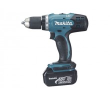 Аккум. ударная дрель-шуруповерт MAKITA LXT DHP 453 SYE в чем. (18.0 В, 2 акк., 1.5 А/ч Li-Ion, 2 скор., 42 Нм, шурупы до 13 мм, сверление в металле до
