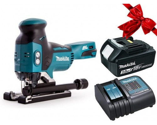 Аккум. лобзик MAKITA LXT DJV 181 Z в кор. + АКЦИЯ (BL1830B + DC18SD) (18.0 В, 1 акк., 3.0 А/ч, Li-Ion, пропил до 135 мм)