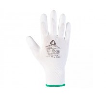 Перчатки нейлон, полиуретановое неполн. покрытие, р.M, белые, Jeta Safety