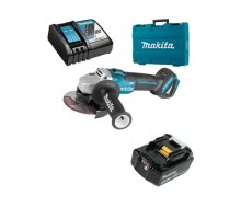 Аккум. углошлифмашина MAKITA LXT DGA 504 RT в чем. (18.0 В, 1 акк., 5.0 А/ч, Li-Ion, диск 125х22.0 мм, вибро, ЗУ)