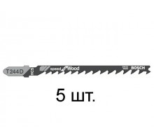 Пилка лобз. по дереву T244D (5 шт.) BOSCH (пропил криволинейный, грубый, быстрый рез)