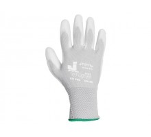 Перчатки нейлон, полиуретановое неполн. покрытие, р.L, белые, Jeta Safety