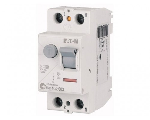 Устройство защитного отключения Eaton HNC-40/2/003, 2P, 40A, 6кA, 30мA, тип АC, 2M