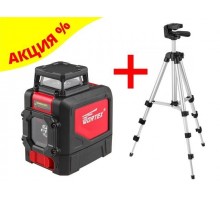 Нивелир лазерный линейный WORTEX LL 0330 X в кор. + АКЦИЯ! (штатив 1м в ПОДАРОК!) (проекция: крест, 1 плоскость 360°, до 30 м, +/- 0.3 мм/м, резьба 1/