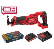 Аккум. сабельная пила WORTEX CSR 1118 E в кор. ALL1 XLT SET 18В, 1 акк., 2 Ач, дер. 115 мм (18 В, С АКБ (2.0 А/ч) И З/У, дерево до 115 мм, металл до 1