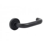 Ручка дверная СТАНДАРТ 0203 SS (60-90) BLACK ЧЕРНАЯ INOX нержавеющая сталь (В упаковке 2 ручки и монтажный комплект) (УЗК)