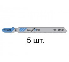 Пилка лобз. по металлу T118G (5 шт.) BOSCH (пропил прямой, тонкий, для базовых работ)