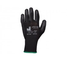 Перчатки нейлон, полиуретановое неполн. покрытие, р.M, черные, Jeta Safety