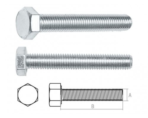 Болт М10х110 мм шестигр., цинк, кл.пр. 5.8, DIN 933 (20 шт в карт. уп.) STARFIX