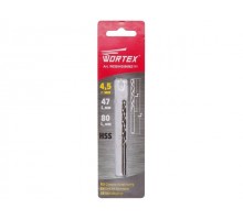 Сверло по металлу ц/х 4.5х47х80 мм HSS WORTEX