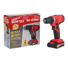 Аккум. дрель-шуруповерт WORTEX BD 1415 DLi в кор. (14.4 В, 1 акк., 1.5 А/ч Li-Ion, 2 скор., 27 Нм, шурупы до 8 мм)