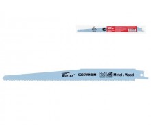 Пилка сабельная по дереву с гвоздями S225WM (1 шт.) WORTEX высокоуглеродистая сталь HCS, 225 мм длин (пропил криволинейный, тонкий, для базовых работ)