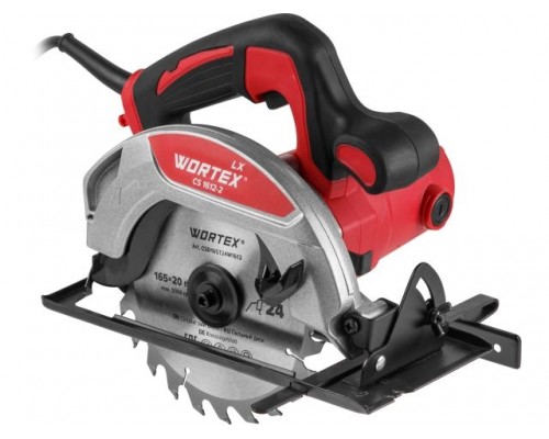 Циркулярная пила WORTEX LX CS 1612-2 в кор. (1200 Вт, 160х20х24Т, пропил в дереве (90°/45°)  53/34 мм)