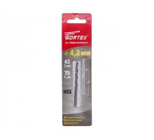 Сверло по металлу ц/х 4.2х43х75 мм HSS WORTEX