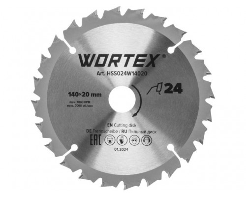 Диск пильный 140х20/16 мм 24 зуб. по дереву WORTEX для CCS 1814