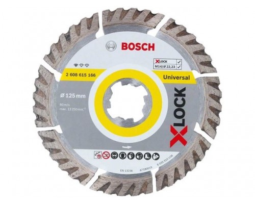 Алмазный круг 125х22,23 мм универс. сегмент. X-LOCK Standard for Universal BOSCH ( сухая резка)