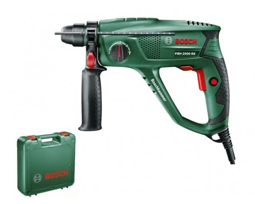 Перфоратор BOSCH PBH 2500 RE в чем. (600 Вт, 1.9 Дж, 3 реж., патрон SDS-plus, вес 2.2 кг)