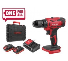Аккум. дрель-шуруповерт WORTEX BD 1820-1 Li в чем. ALL1 XLT 18 В, 30 Н*м, 2х2 А*ч, БЗП(мет.) 13 мм (шурупы до 8 мм)