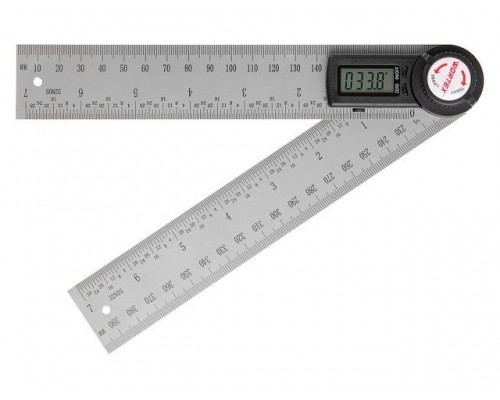 Угломер-линейка электронный WORTEX DAR 2000 в кор. +-0,2°, 200 мм
