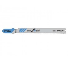 Пилка лобз. по металлу T118A (1 шт.) BOSCH (пропил прямой, тонкий, для листового металла)
