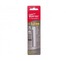 Сверло по металлу ц/х 3.2х36х65 мм HSS WORTEX