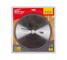 Диск пильный 300х32/30 мм 60 зуб. по дереву WORTEX (твердоспл. зуб)