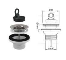 Водослив для умывальника 5/4, с нержавеющей решеткой, Alcaplast