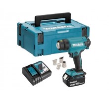 Аккум. термовоздуходувка Makita LXT 18В в кейсе (18В, 550 град, 2 скорости,6 режимов, кейс MakPac ,насадки 5.0Ач х1,з/у)