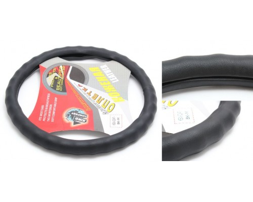 Чехол руля кожа TS-9115-M (black)