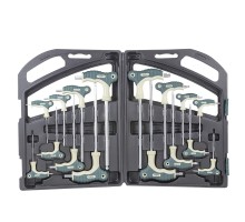 Набор ключей Т-образных TORX/6-гранныхс шаром,16пр.(Н:2,2.5х75, 3,4х100, 5,6х150, 8,10х200мм, Т:10,15х75, 20,25х100, 30,40х150, 45,50х200мм), в кейсе