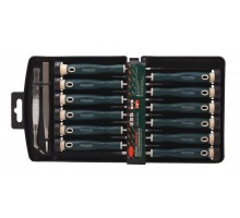 Набор отверток ювелирных с пинцетами 14пр.(SL: 1.5, 2.0, 2.5 PH: 00, 0 ,1 TORX: T5, T6, T7, T8, T9, T10), в пластиковом держателе