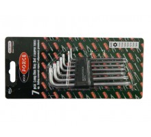 Набор ключей TORX Г-образных длинных с отверстием 7пр.(Т10Н,Т15Н,Т20Н,Т25Н,Т27Н,Т30Н,Т40Н) в пластиковом держателе