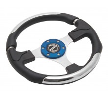 Руль спортивный FL9017 (black/chrome/blue)
