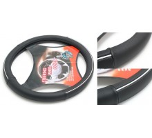 Чехол руля H-8540-M (black+crome) (A)
