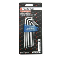 Набор ключей TORX Г-образных длинных, 7пр.(Т10,Т15,Т20,Т25,Т27,Т30,Т40) в пластиковом держателе