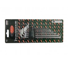 Набор ключей TORX Г-образных экстра длинных 7пр.(Т10,Т15,Т20,Т25,Т27,Т30,Т40) в пластиковом держателе