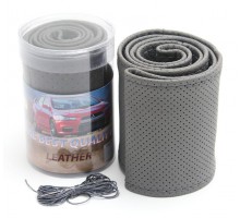 Чехол руля кожа leather grey-M